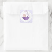 Carré Bébé pourpre Garçon 'Oh Baby' Douche Sticker parap (Sac)