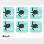 Carré Bébé Sticker de tortue de mer (Feuille)