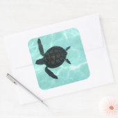 Carré Bébé Sticker de tortue de mer (Enveloppe)