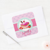 Carré Belle boulangerie Cake Sticker rose (Enveloppe)