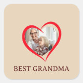 Carré Best Grandma Personalized Own Photo Sticker (Devant)