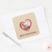 Carré Best Grandma Personalized Own Photo Sticker (Enveloppe)