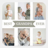 Carré Best Grandpa Ever | Custom Photos Sticker (Devant)