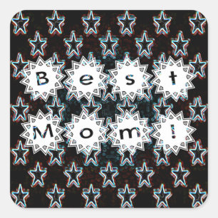 Carré Best Mom Stars in Neon Sticker