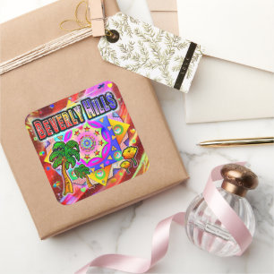 Carré Beverly Hills Sticker pour amis tropicaux