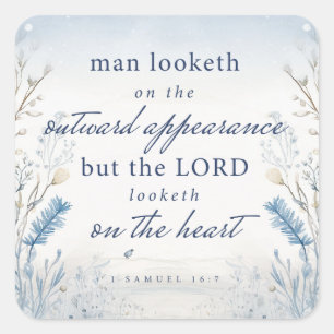 Carré Bible Verse 1 Samuel 16:7 Sticker Aquarelle