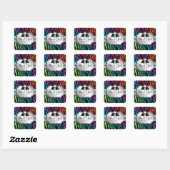 Carré Bijoux Sticker Zebra Rainbow Salon (Feuille)