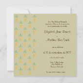 Carré bilingue de Faire-part de mariage tropical (Dos)