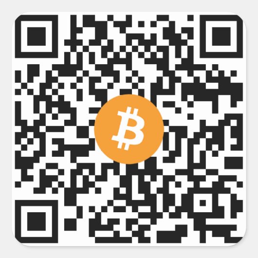 Carré Bitcoin QR Code Petit Sticker (feuille de 20) (Devant)
