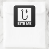 Carré Bite Me Pêche Capteur Sticker (Sac)