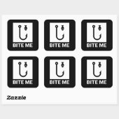 Carré Bite Me Pêche Capteur Sticker (Feuille)