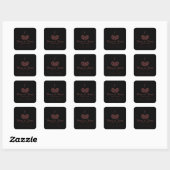 Carré Black Custom coffee shop logo square sticker (Feuille)