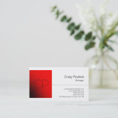 Carré blanc Chic Carte de visite Monogram (Debout devant)