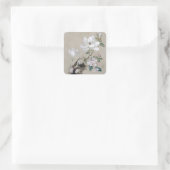CARRÉ BLANC STICKER FLEURS (Sac)