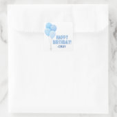 Carré Bleu Ballons d'anniversaire Sticker (Sac)