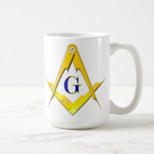 Carré bleu de loge et tasse maçonnique de