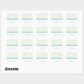 Carré Bleu et Jaune : Sticker d'adresse de point Polka (Feuille)