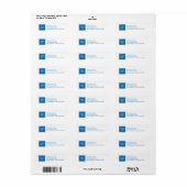 Carré bleu Étiquettes de adresse (Feuille entière)