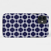 Carré bleu marine Lien Motif iPhone 5 Coque (Dos (Horizontal))