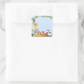 Carré Bleu mignon Jungle Baby Sticker animal (Sac)