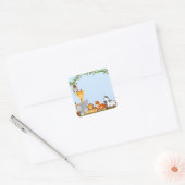 Carré Bleu mignon Jungle Baby Sticker animal (Enveloppe)