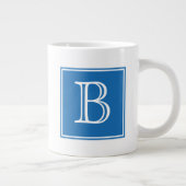 Carré bleu Monogramme Spécialité Mug (Droite)