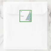 Carré Block Print Flower Christmas Tree Sticker (Sac)