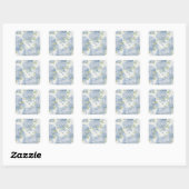 Carré Blue Hydrangea Floral Sticker • Coastal Gift (Feuille)