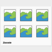 Carré Blue Ocean Green Earth Project Grand Sticker (Feuille)