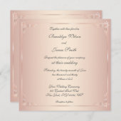 Carré Blush Wedding Invitations Élégant (Devant / Derrière)