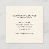 Carré Boho Abstrait Simple Modern Carte de visite (Dos)