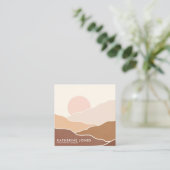 Carré Boho Abstrait Simple Modern Carte de visite (Debout devant)