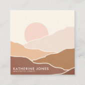 Carré Boho Abstrait Simple Modern Carte de visite (Devant)