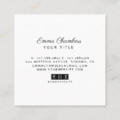 Carré Boho Carte de visite floral tropical (Dos)