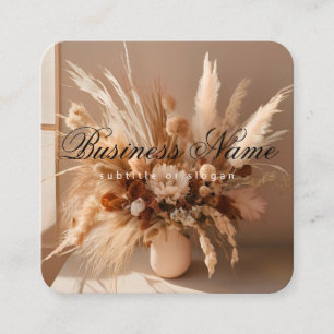 Carré Boho Esthétique Floral séché Carte de visite