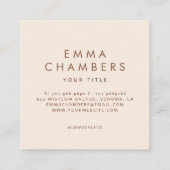 Carré Boho Floral Carte de visite (Dos)