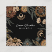 Carré Boho Floral Carte de visite (Devant)