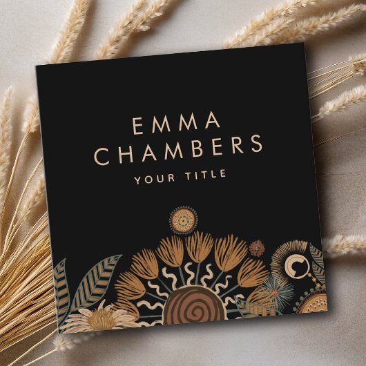 Carré Boho Floral Carte de visite