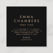 Carré Boho Floral Carte de visite (Dos)