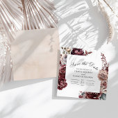 Carré Boho Floral Enregistrer la carte Date - Beig