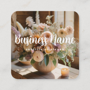 Carré Boho Floral Esthétique Chic Carte de visite