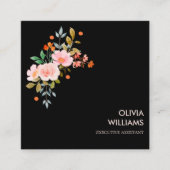 Carré Boho Floral FLEURS Carte de visite (Devant)