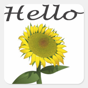 Carré Bonjour / Bonjour Yellow Sunflower Floral Sticker