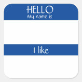 Carré Bonjour Nom Balise Sticker Badge Funny humour de f (Devant)