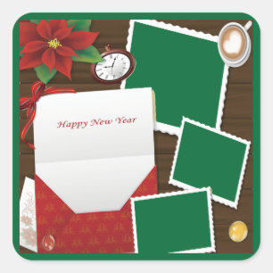 Carré Bonne année avec Holly Ajouter votre sticker photo