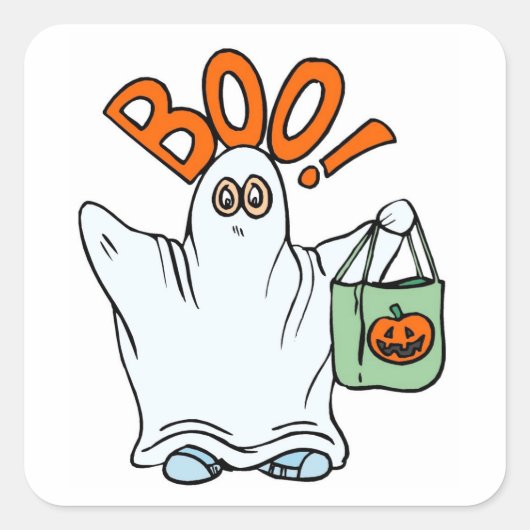 Carré Boo ! Halloween - Sticker (Devant)