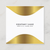 Carré Bordure d'or moderne sur Carte de visite blanc (Devant)