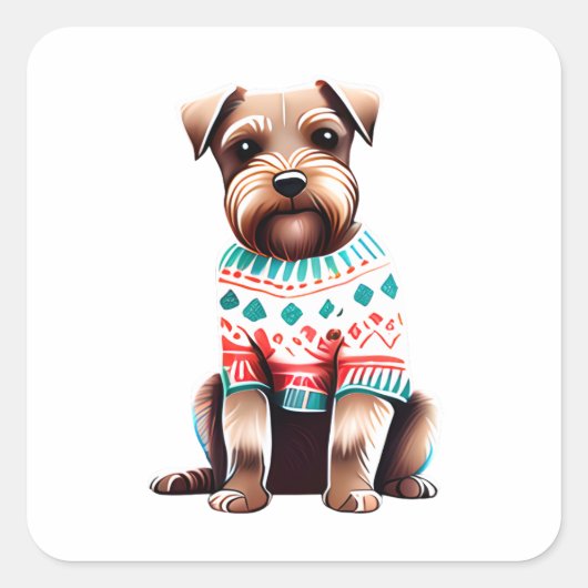 Carré Bordure Terrier dans Sticker Sweater de Noël (Devant)