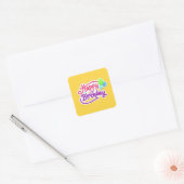 Carré Bright Happy Anniversaire Sticker (Enveloppe)