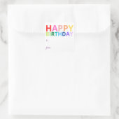 Carré Bright Happy Anniversaire Sticker (Sac)